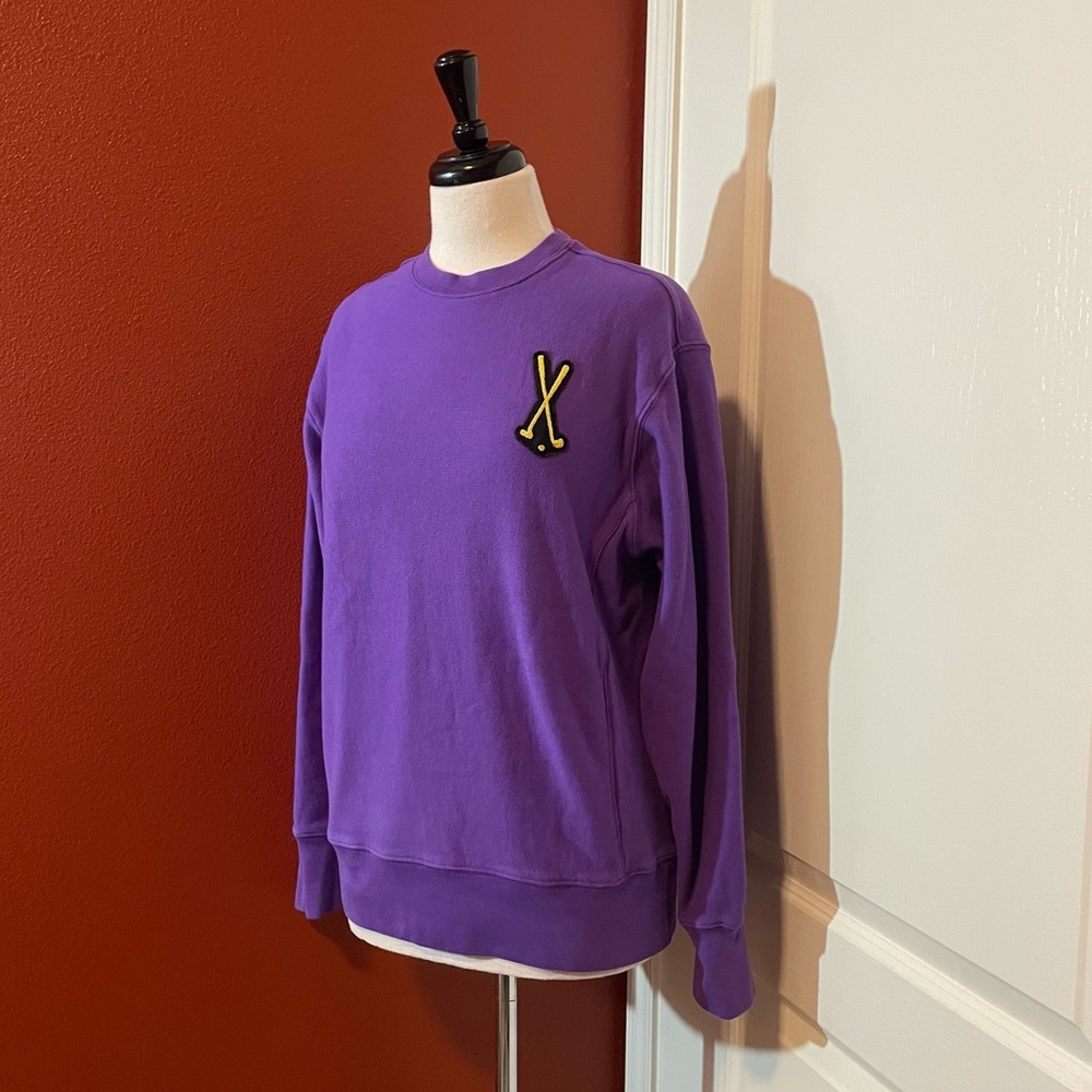 Rowing Blazers Men’s Plum French Terry Golf Club Embroidered Crewneck‎ Sweater